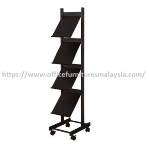 Small 4 Tier Metal Tray Plate Book Magazine Rack With Wheel OFMMR333 rak magazine harga murah online shop malaysia Kota Kemuning shah alam Bangsar1